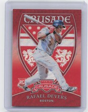 2018 Panini Chronicles #10 Rafael Devers Crusade Ruby Wave #/199