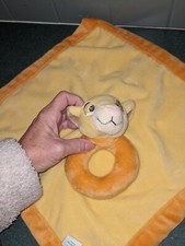 Disney Simba Lovey Yellow Orange Lion King Ring Rattle Toy Security Blanket
