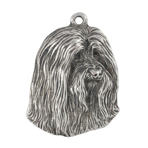 Bearded collie, porte-clés couvert d'argent, de qualité supérieure Art Dog FR - Bild 4 von 5