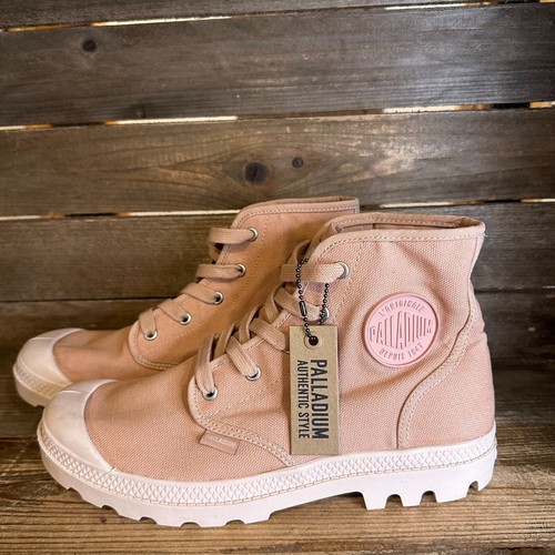 Nuevo Mujer Paladio Pampa Hi Top Rosa Lona Zapatos Tenis Botas Talla 9.5 M - Imagen 2 de 6
