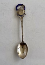 Sterling Silver Enamel Durban Golf Club Souvenir Spoon Birmingham 1930 Vintage