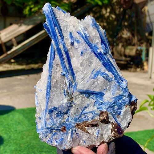 1.48LB Rare!! Natural beautiful Blue KYANITE with Quartz Crystal Specimen Rough - Picture 6 of 19