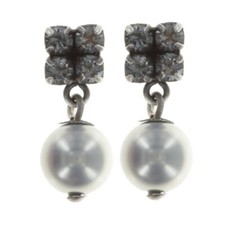 Konplott Ohrringe Ohrstecker Chameleon blau / braun Grau antik silber