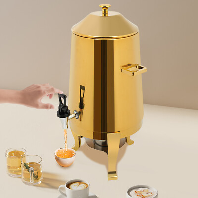 3.43Gal Stainless Drink Dispenser w/Easy-Pour Spout & Carry Handle US!