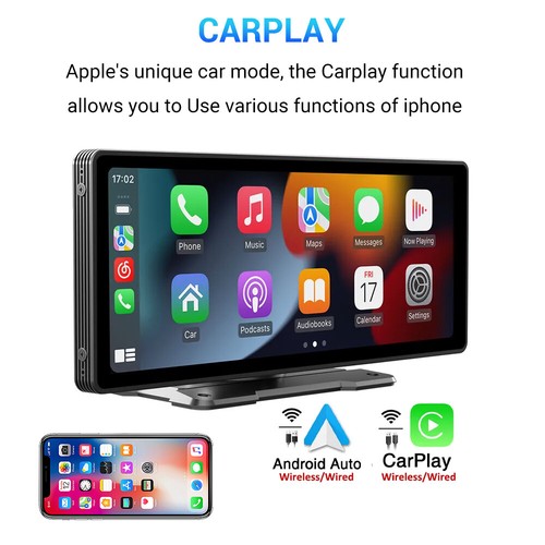 Portable 9"for Wireless Apple CarPlay Android Auto Touch Screen Car Radio Stereo - Picture 7 of 12