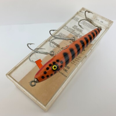 Leurre De Pêche Vintage Eger Bait Co DILLINGER - 4 Pouces, Bois, Surface/sous-sol