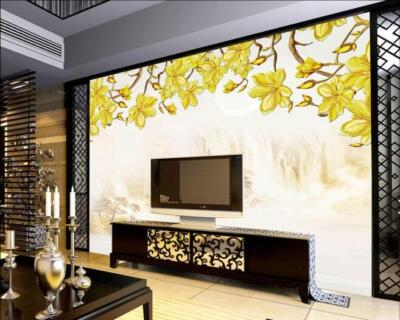 3D Golden Flower 44267NA Wallpaper Wall Murals Removable Wallpaper Fay