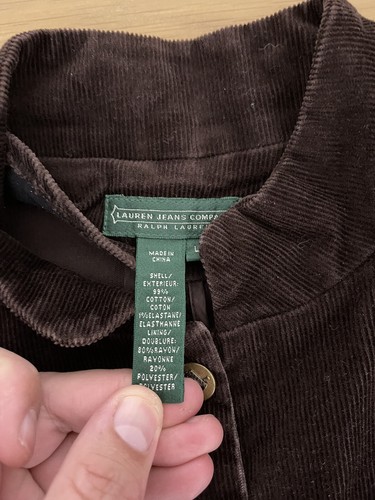 Ralph Lauren Large Brown Corduroy Jacket RRL Polo Military Medieval VTG Officer - Picture 2 of 7