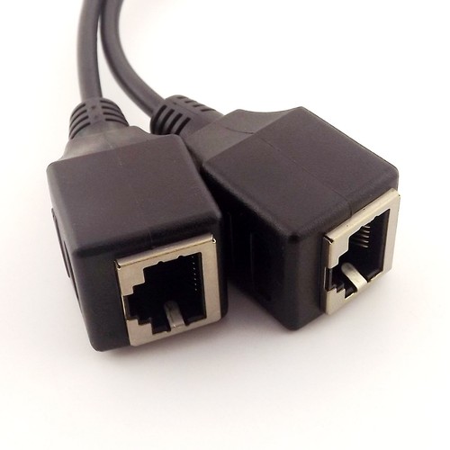 1pc RJ45 Male to 2x Female Splitter Ethernet LAN Network Adapter Extension Cable - 第 5/7 張圖片
