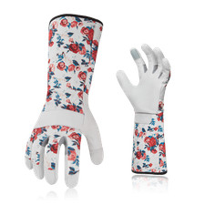 Vgo  1Pair Goatskin Leather Gardening Gloves, Long Cuff, High Dexterity (GA9658)