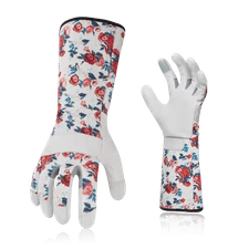 Vgo  1Pair Goatskin Leather Gardening Gloves, Long Cuff, High Dexterity (GA9658)