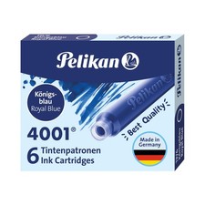Pelikan 4001 TP/6 Ink Cartridges for Fountain 6 Count Pack of 1 , Royal Blue