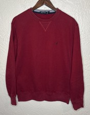 Nautica Sweatshirt Mens M Red Maroon Crew Neck Sailboat Logo Pullover