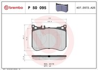 Brembo Bremsbelagsatz, Scheibenbremse P 50 095 FüR MERCEDES-BENZ