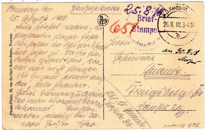 AK Douai Frankreich 1918 Feldpost 1.WK Quandt, Theodor Jagdfliegerstaffel 36 Mil