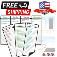 7-Piece Magnetic Dry Erase to-Do List White Board, 4'x11', Multifunctional We...