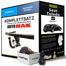 Für SEAT Toledo III Typ 5P Anhängerkupplung abnehmbar +eSatz 7pol 2004-2009 NEU