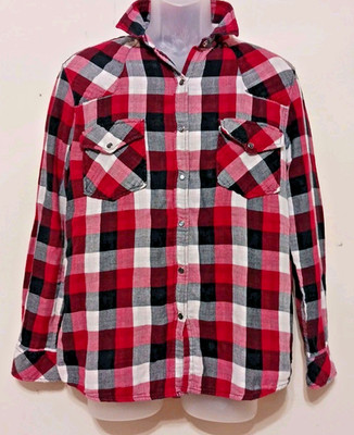Seven7 For All Mankind Red Black White Flannel Mens Medium 