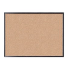 U Brands Cork Bulletin Board, 36" x 48" Inches, Black Wood Frame 2876U00-01