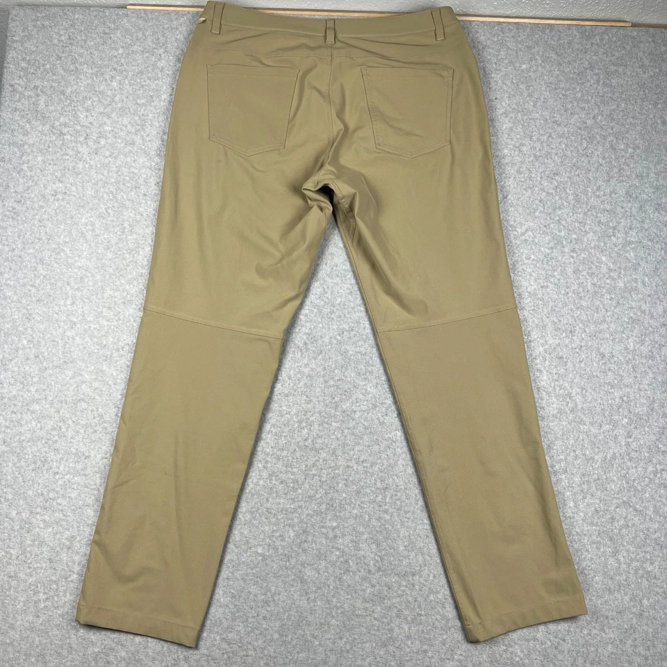 Pantalones chinos Lululemon ABC Classic Fit Warpstreme 34x32 beige rendimiento M5426S Foto 2 de 4