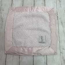 LITTLE GIRAFFE Light Pink Plush Lovey Blanket Sherpa Satin Trim 14x14 inch