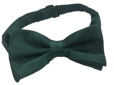 Dark Forest Green Bow Tie Satin Adjustable