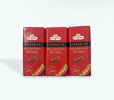 ×3 Bars Kingsbite Milk Chocolate, Golden Tree Ghana  Dark Bars 40% to 90% Cocoa