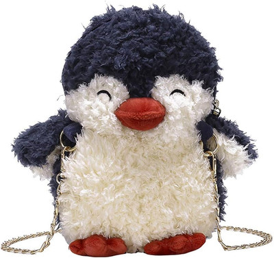 Plush Penguin Purse for Women Fluffy Toy Novelty Animal Handbag Faux Fur Kawa...