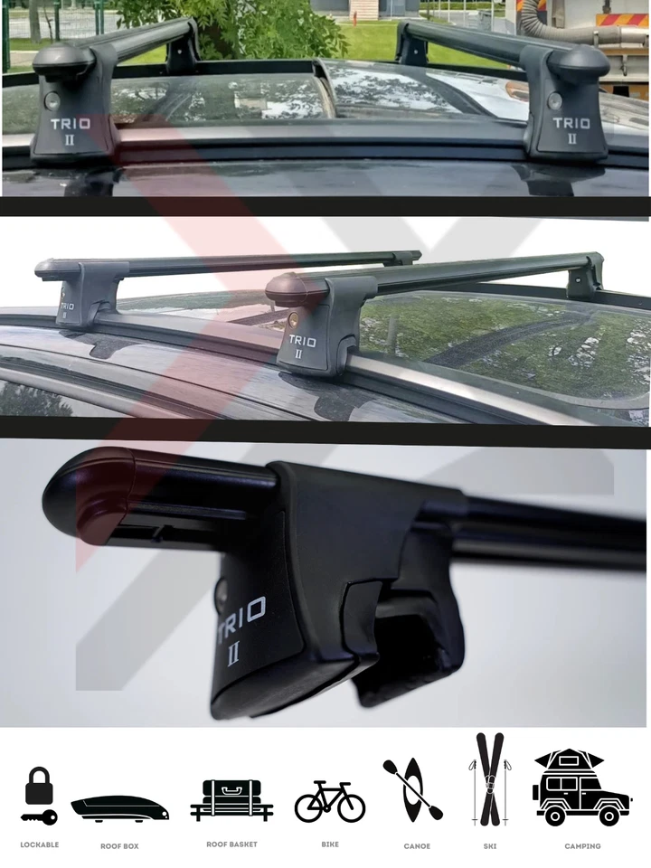 For Ford Edge SUV 2015–2026 | Roof Rack Cross Bars | Black | Locking System Foto 3 de 4