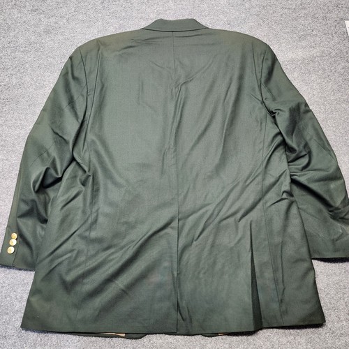 Chaps Ralph Lauren Mens Blazer Green Wool Gold 2 Button Jacket Sport Coat 46R - Picture 2 of 10