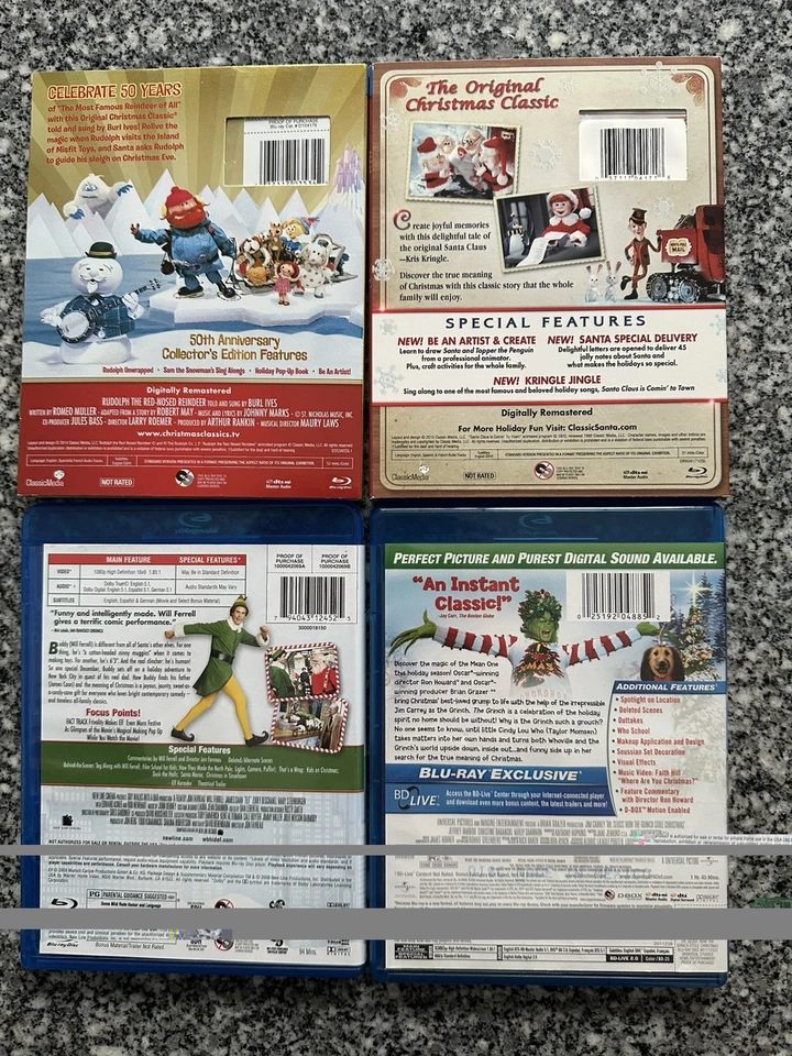 Christmas Blu Rays - Rudolph, Santa Claus, The Grinch, and Elf - Image 2 of 4
