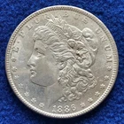 1886 US Morgan Silver Dollar $1 AU About Uncirculated Slightly Mirrored Fields