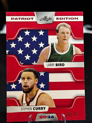 Leaf 2026 Patriot Edition Larry Bird / Stephen Curry PD-09 Serial #66/76