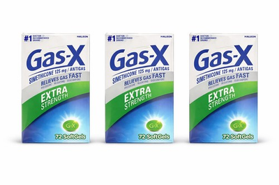 #ad Gas X Extra Strength Simethicone 125 mg 72 Softgels Flatulence Treatment 3 boxes $40.00