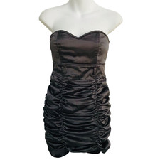 Vintage Y2K Ruched Satin Bodycon DRESS S