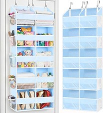 Blue Over Door Organizer 5 Tier Hanging Storage 10 Compartments