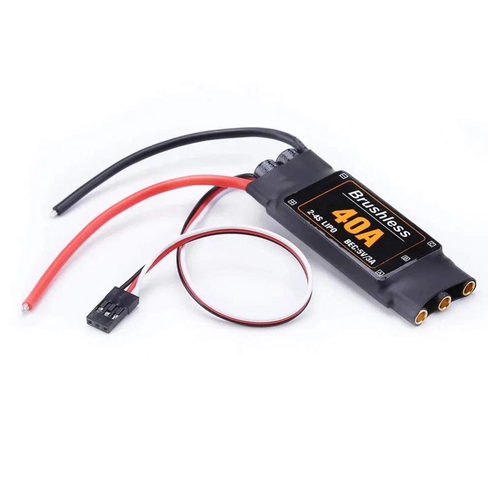 Mitoot 40A Brushless ESC Speed Controller 2-4S w/ 5V 3A UBEC for RC Airplane - Image 2 of 4