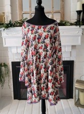 Kori America Floral Relaxed Bell Sleeves Bohemian Dress Size Medium