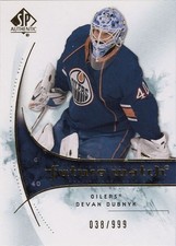 DEVAN DUBNYK: 2009-10 SP Authentic Rookie card #190, serial numbered 038/999. rookie card picture