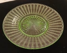 Vintage Hazel Atlas "Ribbon Green" (Vaseline) Depression Glass Luncheon Plate