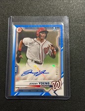JEREMY YDENS 2021 Bowman BLUE Foil AUTO 1st Bowman RC, /150, SSP