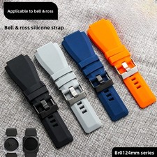 For Bell Ross BR01 BR03 Quality Silicone Watch Strap Mens Band Interface 22 24mm