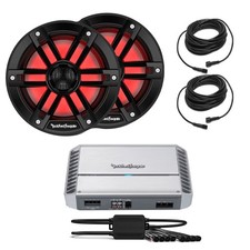 Rockford Fosgate PM500X2 Marine Amp  M1-8B 8" Speakers  PMX-RGB  RGB Kit