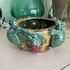 Vintsge Majolica Style Turtle Planter
