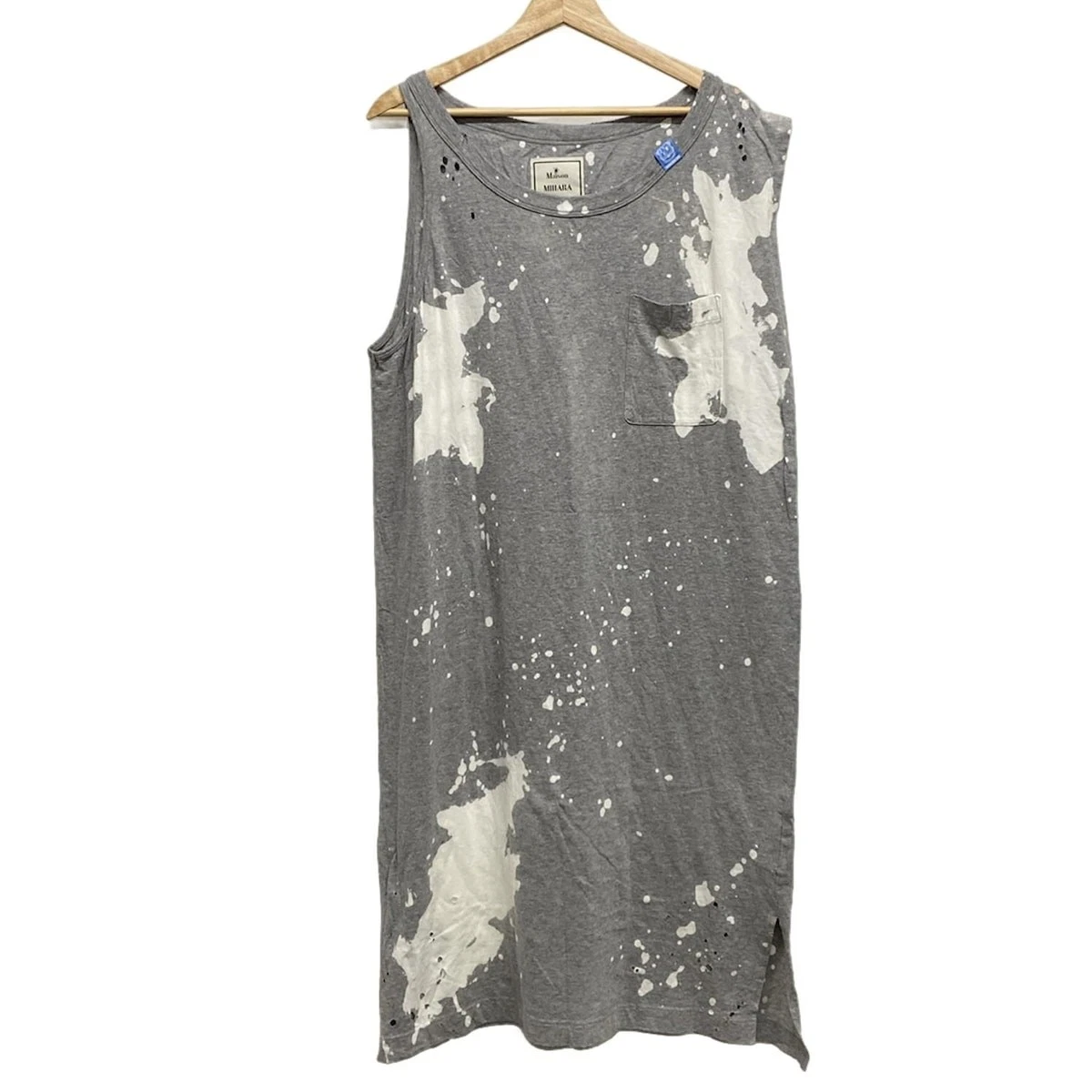 Auth Maison MIHARA YASUHIRO Abito da donna grigio chiaro bianco