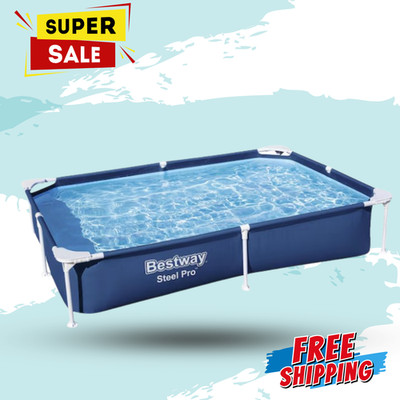 [BIG SALE] Bestway Steel Pro Rectangular Above Ground Swimming Pool 87x59x17in