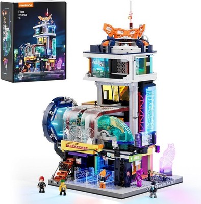 Lumibricks Cyberpunk Floating-Train-Station Lighting-Building-Bricks Set -