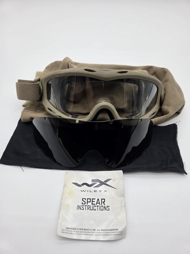 Wiley X Spear Military Surplus Eye Protection Goggles w/ Clear and Tinted Lenses