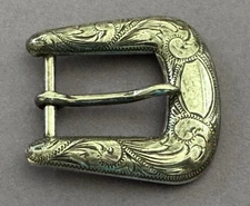 Vintage Antique Old Western McCabe SS Sterling Silver 3/4” Ranger Belt Buckle