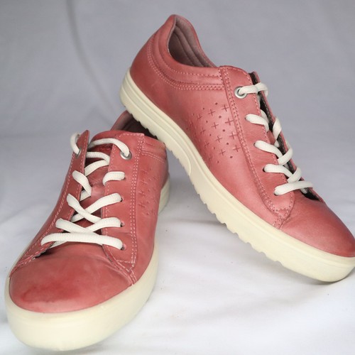 Scarpe ECCO donna 38 Fara sneakers casual pelle malva stringate punta tonda bassa - Foto 4 di 11